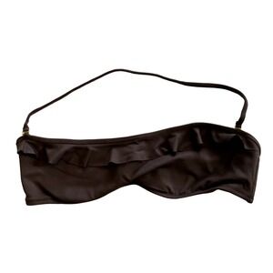 BCBG Cocoa Brown Bandeau Bikini Top - Elegant Beachwear - Size M